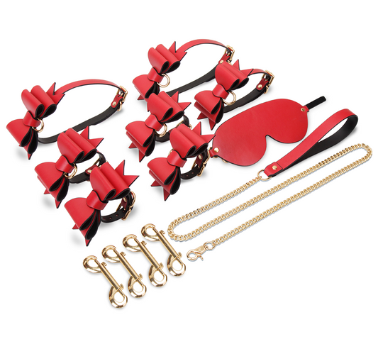 Birthday Gift｜Red Leather Bondage Set